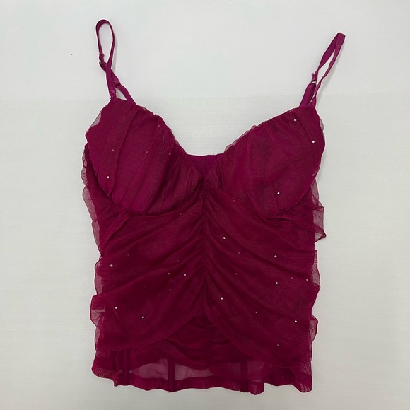 La Senza - y2k mesh ruched corset bustier top - size L - Picture 9 of 14